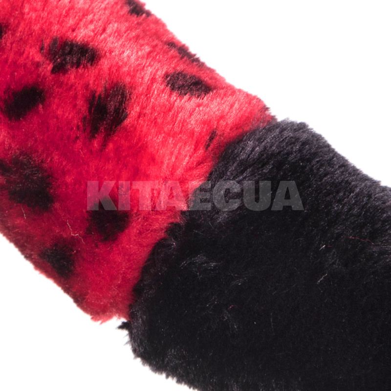 Чехол на руль M (37-39 см) чёрно-красный мех "леопард" ШТУРМОВИК (Ш-163085 BK/RD M) - 3