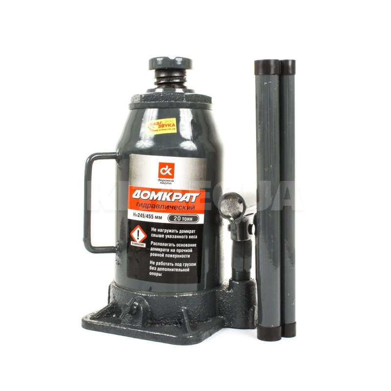 Домкрат гидравлический бутылочный до 20т (245-455мм) Дорожня карта (TDK5)