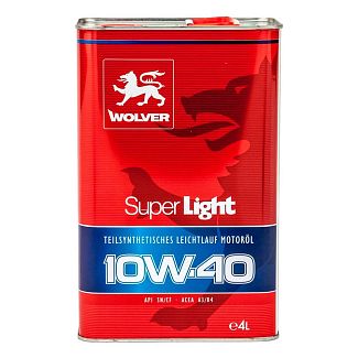 Масло моторное полусинтетическое 4л 10w-40 Super Light WOLVER
