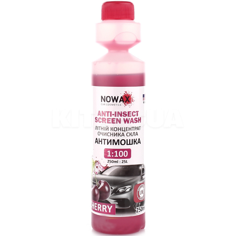Омыватель-концентрат летний 250мл "вишня" Anti-Insect Screen Wash NOWAX (NX25225)