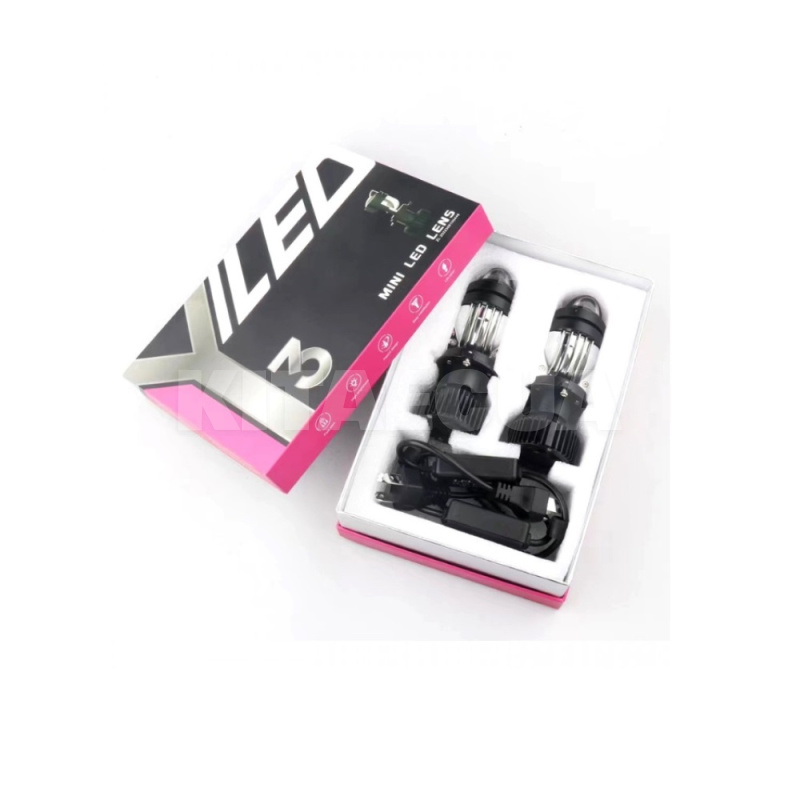 Мини LED линзы в фары H4 80/120W 6000K (Y3)