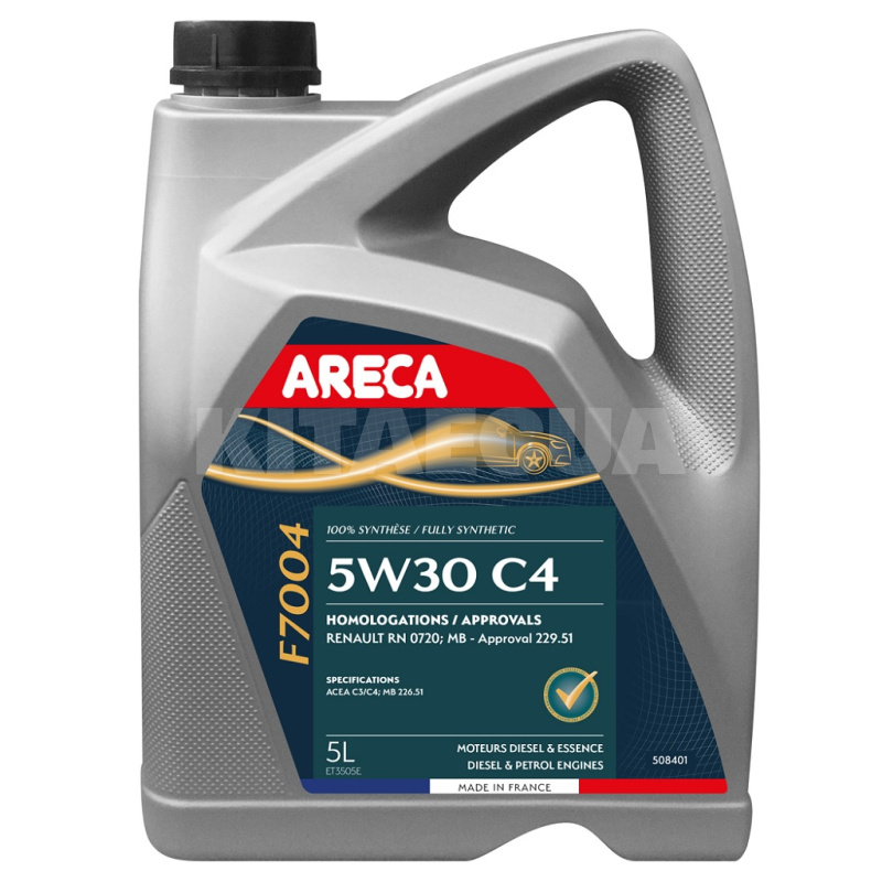Масло моторное синтетическое 5л 5W-30 F7004 ARECA (050840)