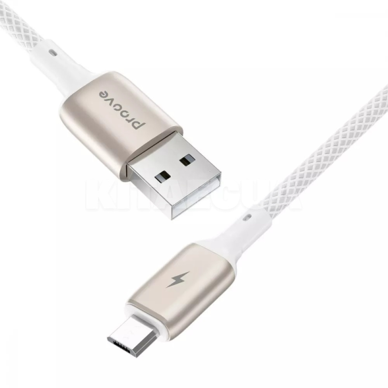 Кабель USB Micro USB 2.4A 1м Dense Metal білий PROOVE (504970003) - 5