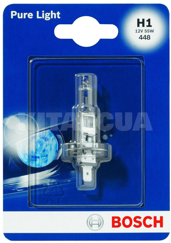 Галогенная лампа H1 55W 12V Pure Light Bosch (12V 55W P14.5s) - 2