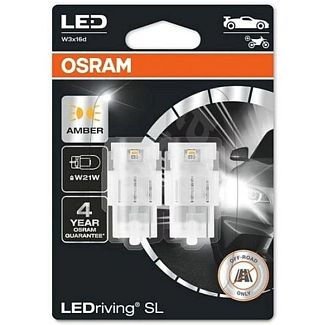 LED лампа для авто LEDriving SL W21W 1.4W amber (комплект) Osram