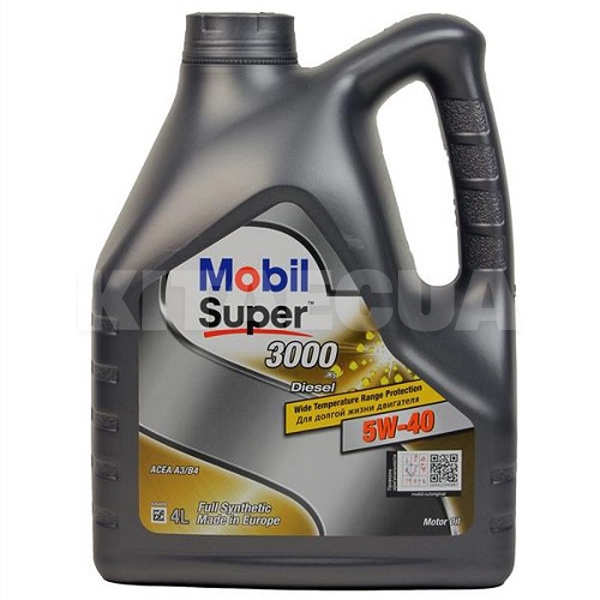 Масло моторное синтетическое 4л 5W-40 Super 3000 Х1 Diesel MOBIL (152572)