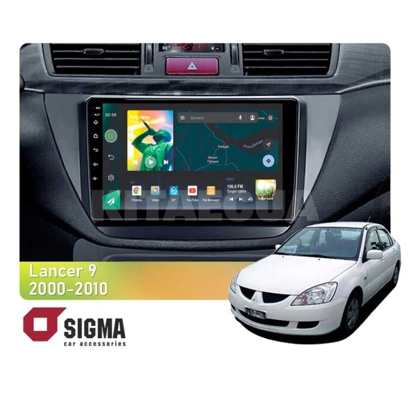 Штатна магнітола X9232 2+32 Gb 9" Mitsubishi Lancer 9 CS 2000-2010 SIGMA4car (33662)