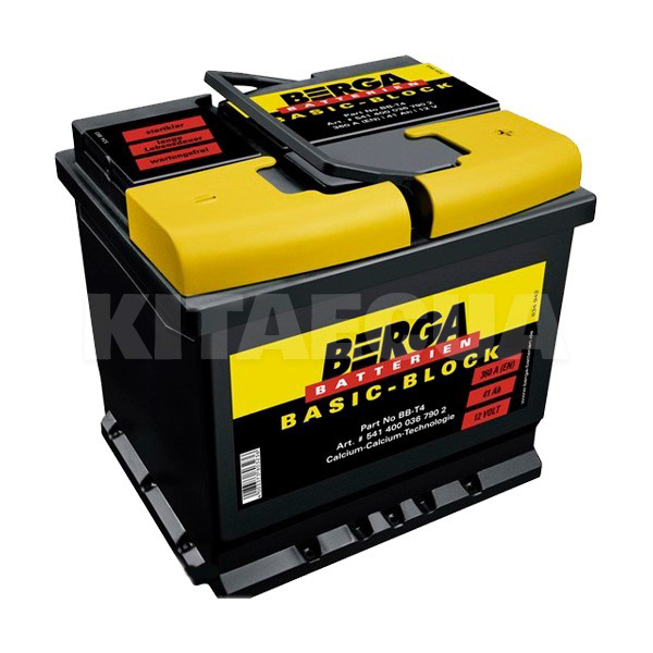 Аккумулятор автомобильный 41Ач 360А "+" справа BERGA (541400036)