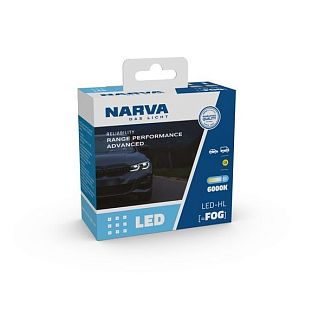 LED лампа для авто H8/H11/H16 FOG 19W 6000K Range Power Advanced +100% NARVA