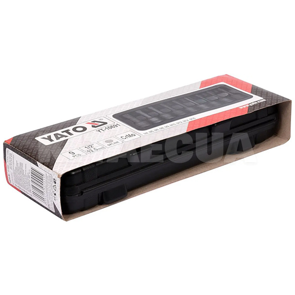 Набор бит ударных 1/2" SPLINE M4-М16 9 предметов YATO (YT-10691-YATO) - 3