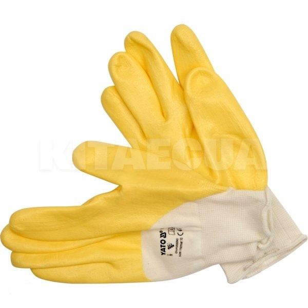 Перчатки рабочие нейлоновые желтые 10" YATO (YT-7481)