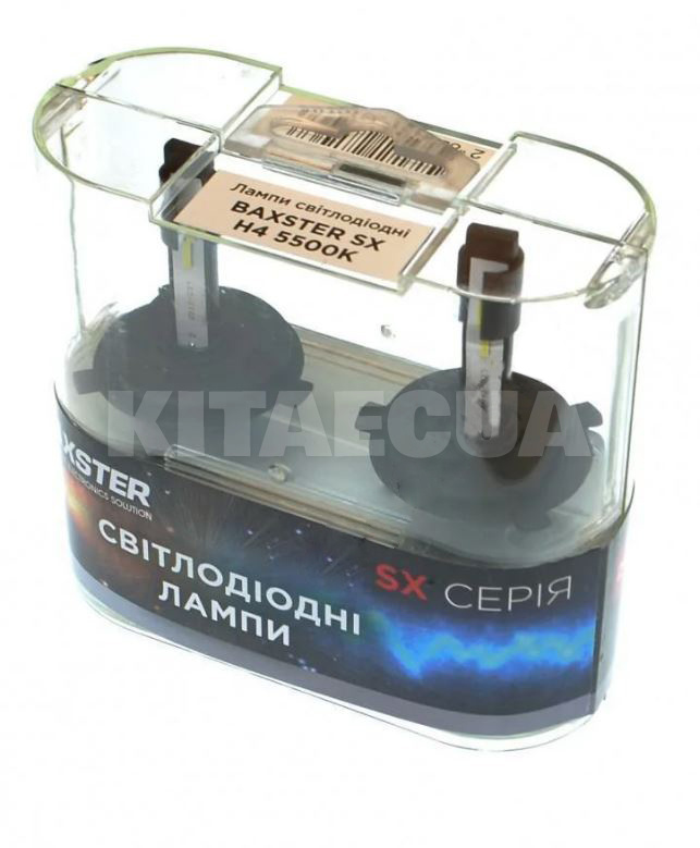 LED лампа для авто SX H4 P43t 24W 5500K (комплект) BAXSTER (00-00017117) - 2