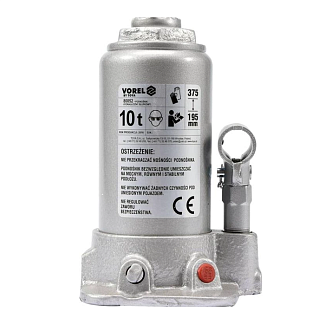Домкрат гідравлічний пляшковий 10т (195-375 мм) VOREL