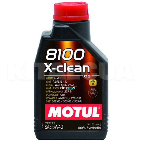 Масло моторне синтетичне 1л 5W-40 8100 X-Clean MOTUL (102786-MOTUL)