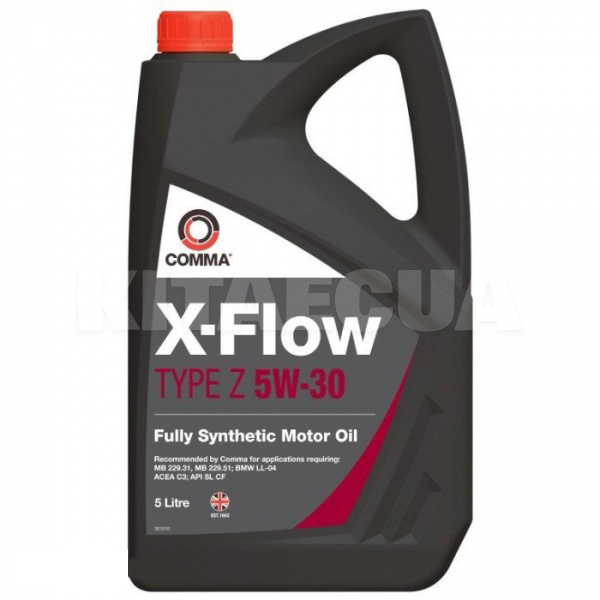 Масло моторное синтетическое 5л 5W-30 X-FLOW Z COMMA (C65E4D)