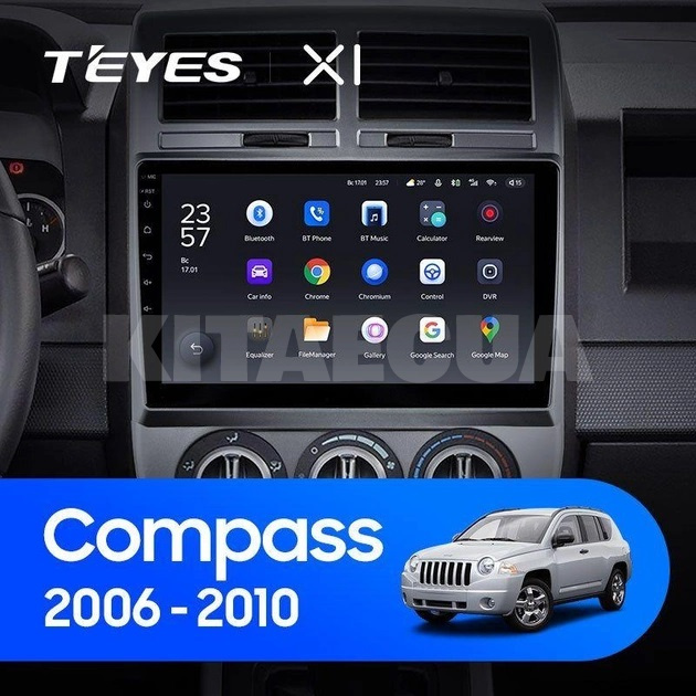 Штатна магнітола X1 2+32Gb 10" Jeep Compass 1 MK 2006-2010 Teyes (26821) - 3