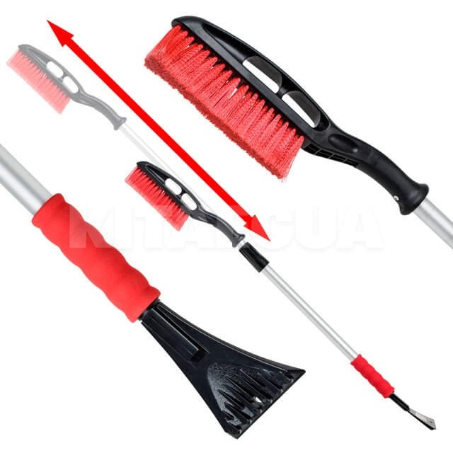 Щетка со скребком телескопическая 99-139см Intertool (AT-0119) - 3