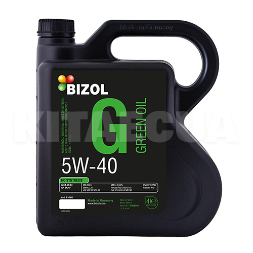Масло моторное синтетическое 4л 5W-40 Green Oil BIZOL (81046)