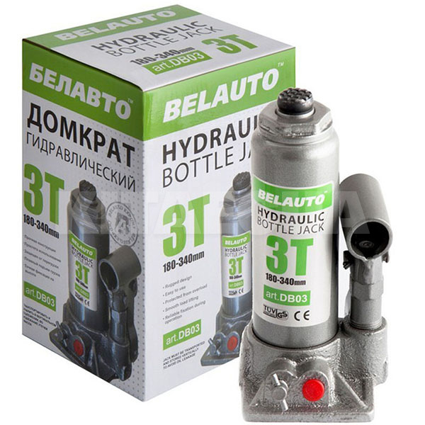Домкрат гідравлічний пляшковий до 3т (180мм-340мм) BELAUTO (DB03)