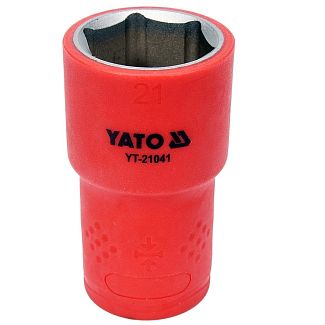 Головка торцевая 6-гранная 21 мм 1/2" 55/38 мм диэлектрическая YATO