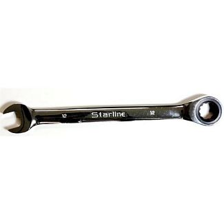 Ключ рожково-накидной 12 мм угол 15° с трещоткой STARLINE