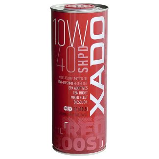 Масло моторное Atomic Oil SHPD SL/CI RED BOOST 1л 10W-40 полусинтетическое XADO
