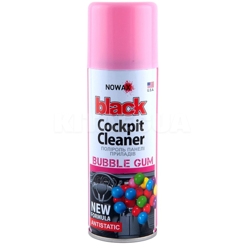 Поліроль для пластику "бабл гам" 200мл Bubble Gum Black Cockpit Cleaner NOWAX (NX00209)