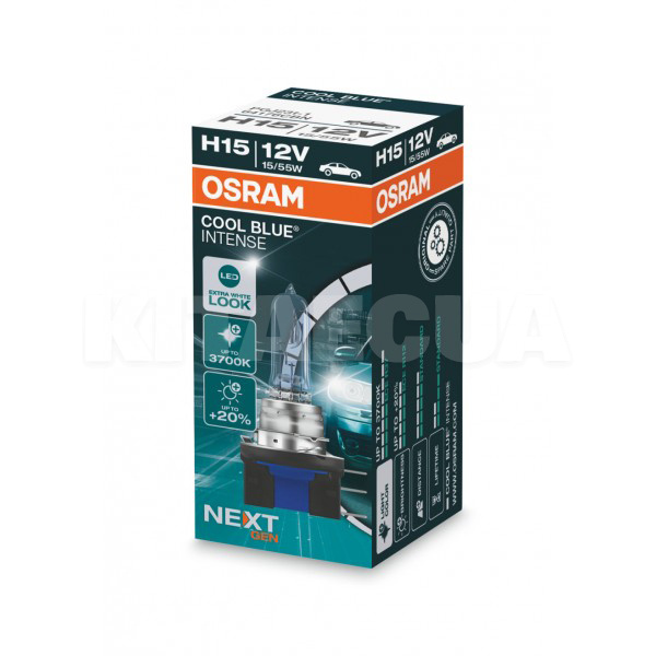 Галогенна лампа H15 55W 12V Cool Blue Intense Osram (64176CBN) - 2