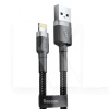 Кабель USB Lightning 2.4A Cafule 0.5м сірий/чорний BASEUS (CALKLF-AG1)