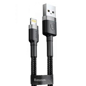 Кабель USB Lightning 2.4A Cafule 0.5м сірий/чорний BASEUS