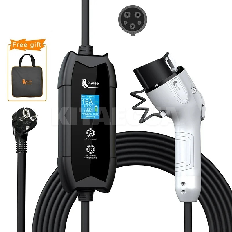 Зарядка для электромобиля Type 1 3.5 кВт 16А 1-фаза Flying Cat FEYREE (FY3.5-16-1PH-TP1-F8-C6.5)