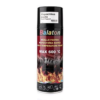 Краска глянцевая жаропрочная 400мл черная BALATON