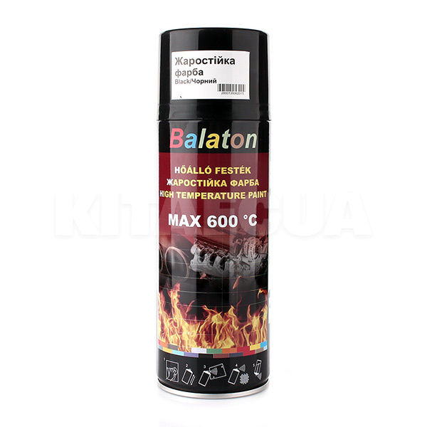 Краска глянцевая жаропрочная 400мл черная BALATON (BlackFireproof)