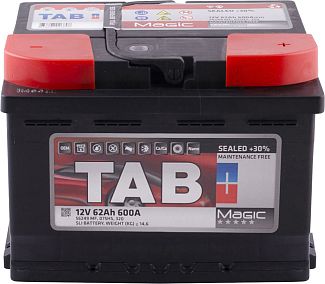 Аккумулятор автомобильный 62Ач 600А "+" справа TAB