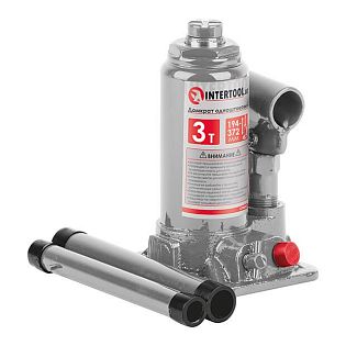 Домкрат гідравлічний пляшковий до 3т -194-372 мм у пластиковому кейсе Intertool