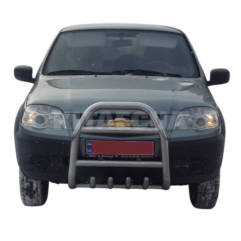 Кенгурятник QT007 Chevrolet Niva нержавеющая сталь CAN (dd22343) - 6