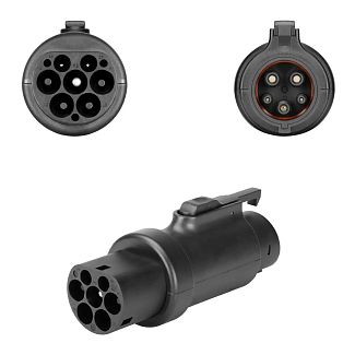 Перехідник 7.4 квт 32А 1-фаза Тype 2 (станція) - Тype 1 (авто) з фіксатором OLINK