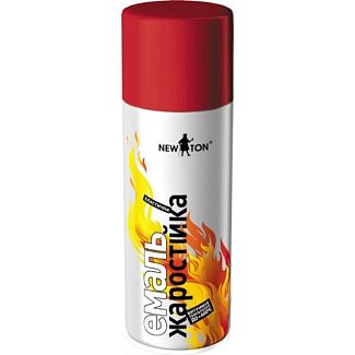 Краска-эмаль жаростойкая 400мл красная NEW TON