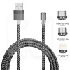 Кабель магнітний 3в1 USB - Lightning/microUSB/Type-C SC-350 1м сірий XoKo (SC-350-MGNT-GR)
