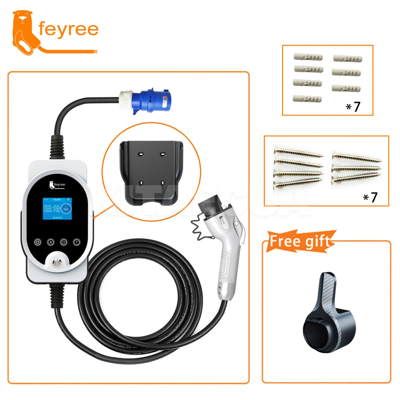 Зарядка для электромобиля Type 2 7.4 кВт 32A 1-фаза Wi-Fi Master FEYREE (FY7-32-1PH-TP2-M8) - 7