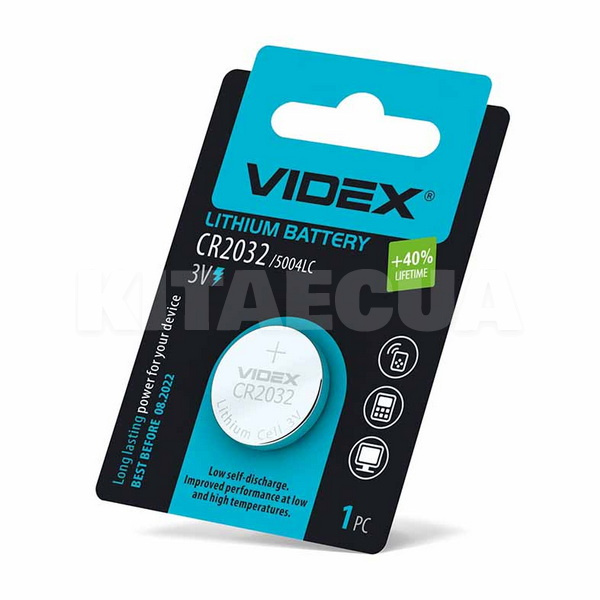 Батарейка литиевая 3.0 в CR2032 BLISTER CARD 1шт. VIDEX (CR2032 1pc) - 2