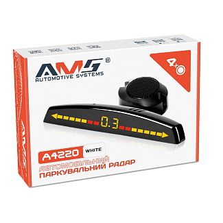 Парктроник A4220 белый на 4 датчика 22 мм AMS