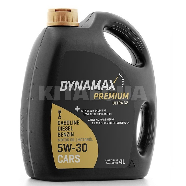 Масло моторное синтетическое 4л 5W-30 PREMIUM ULTRA C2 DYNAMAX (502047)