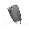 Зарядний пристрій Fast Charge 20W + Quick Charge 3.0 USB. Type-C PD чорний прозорий Xinrui A49 Proda (PD-A49-BK)