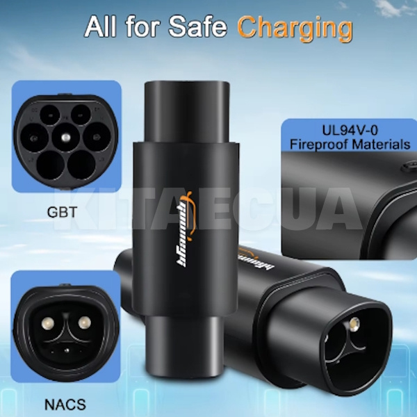 Перехідник Guwieyg 7.4 кВт 32А 1-фаза Type Tesla (станція) - GB/T AC (китайське авто) GUWIEYG (P-TSGBT) - 3