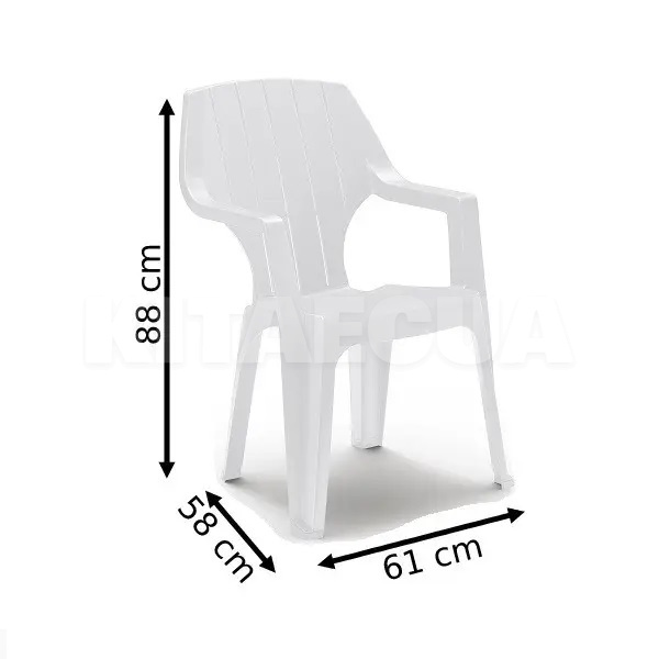 Стул садовый пластиковый Alta белый до 110 кг Bica (8003723000281) - 2