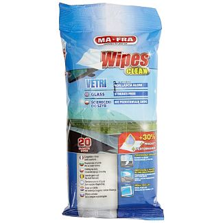Влажные салфетки для авто Wipes Vetri для стекла 20шт/уп Mafra