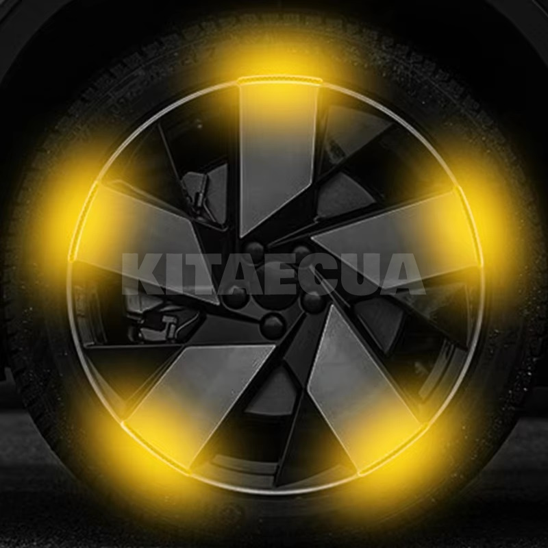 Полоса светоотражающая на ступицу колеса желтая (20шт.) (20Pcs-Reflective-Strips-Yellow) - 2