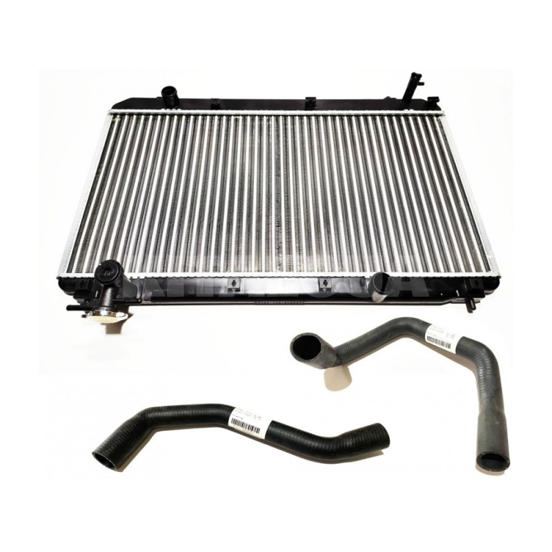 Радіатор охолодження з патрубками KIMIKO на TIGGO 1.6-1.8 (T11-1301110BA-KM-T11-1303201BA-UNI-T11-1303301BA-U)