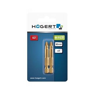 Біта PZ2 50 мм сталь S2 2 шт HOGERT